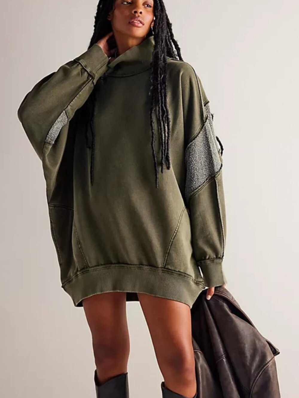 Free People We The Free Big Hug Pullover Oversized Sweatshirt Dress XS